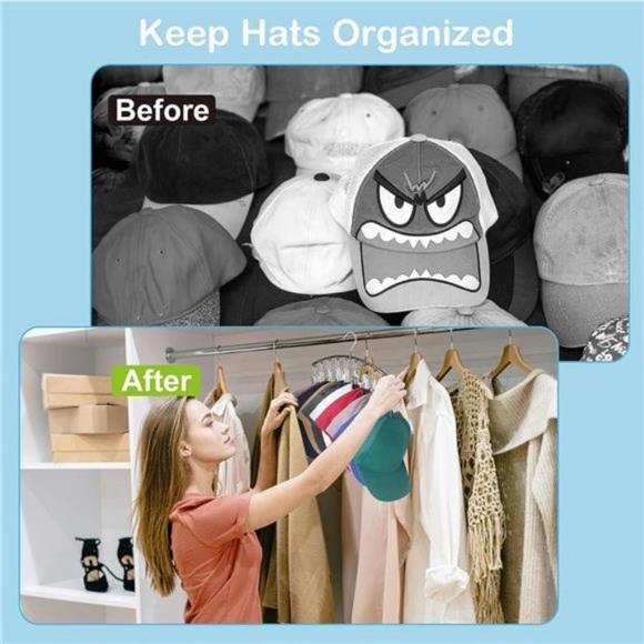 2 Pack Hat Hangers for Closet, Metal Hat Organizer Holder & Room Closet Display - Picture 6 of 8